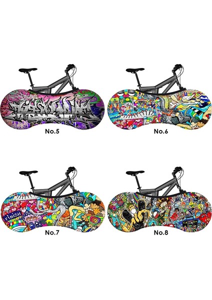No.8 Stili Hssee Graffiti Serisi Bisiklet Kapalı Toz Kapağı Yüksek Li Elastik Kumaş 26 "-28" Yol Bisikleti Kapağı Bisiklet Aksesuarları (Yurt Dışından)