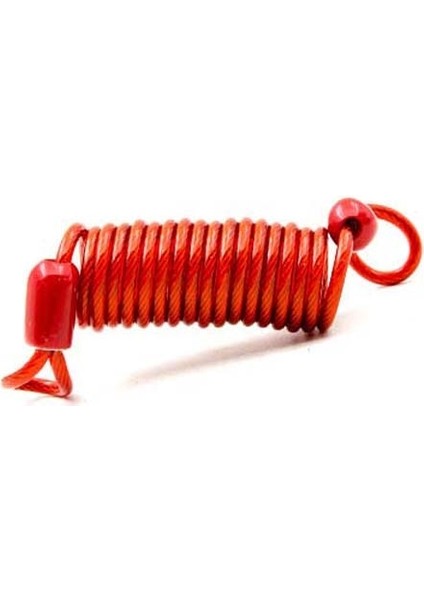 Kırmızı Stil 1m Bisiklet Yaylı Kablo Kilidi Hırsızlığa Karşı Halat Alarm Disk Kilidi Bisiklet Güvenlik Hatırlatma Motosiklet Hırsızlık Koruması Yüksek (Yurt Dışından)