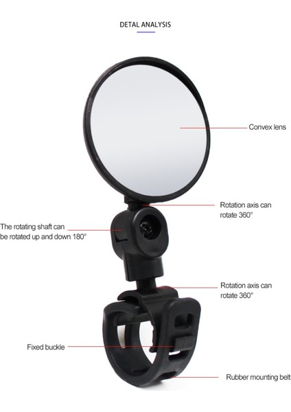 Çap 8 cm Stili Yeni Bisiklet Dışbükey Ayarlanabilir Dikiz Aynası Mtb Yol Bisikleti Güvenlik Aracı Gidon Arka Göz Bisiklet Dikiz Aynaları Aksesuarları (Yurt Dışından) indirimleri