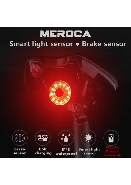 Yastık 02 Stili 2021 Meroca WR15 Bisiklet Arka Lambaları Akıllı Sensör Fren Lambaları USB Şarj Dağ Bisikleti Yol Mtb Bisiklet Arka Arka Lambası (Yurt Dışından) modelleri