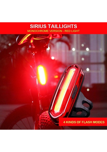 Kırmızı Stil Bisiklet Lambası Dış Mekan USB Şarj Edilebilir Dağ Bisikleti Arka Lambası Gece Sürüşü Güvenlik Uyarı Lambaları Bisiklet LED Bisiklet Arka Lambası (Yurt Dışından)
