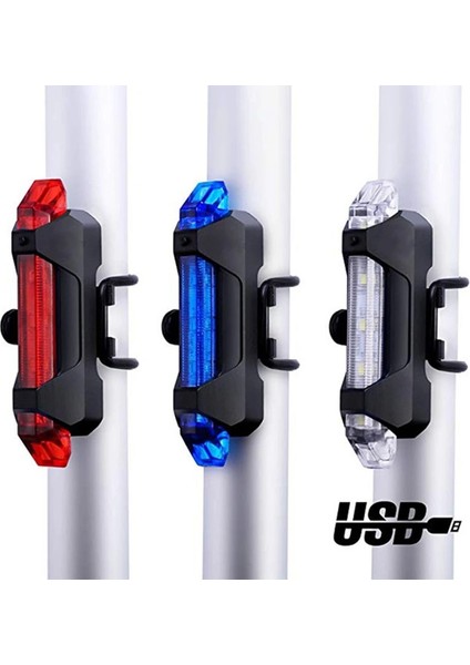 AG10 Pil Beyaz Stili Yeni Bisiklet Bisiklet Işığı Şarj Edilebilir LED Arka Lambası USB Arka Kuyruk Güvenlik Uyarısı Bisiklet Işığı Taşınabilir Flaş Işığı Süper Parlak (Yurt Dışından)