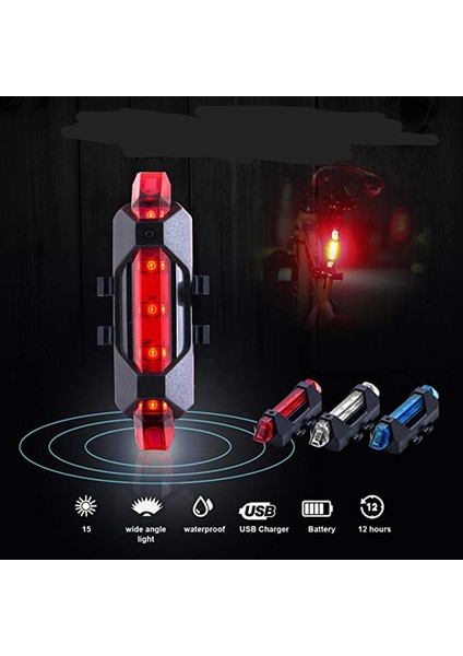 AG10 Pil Beyaz Stili Yeni Bisiklet Bisiklet Işığı Şarj Edilebilir LED Arka Lambası USB Arka Kuyruk Güvenlik Uyarısı Bisiklet Işığı Taşınabilir Flaş Işığı Süper Parlak (Yurt Dışından)