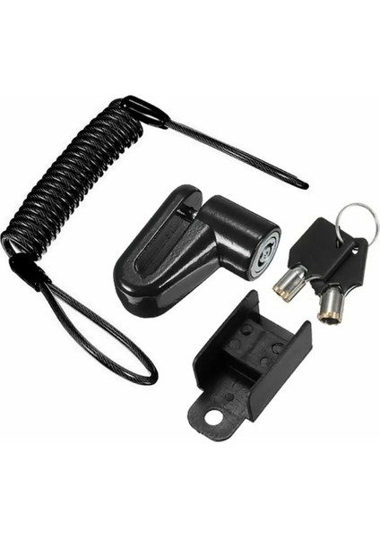 Siyah Stil Bisiklet Scooter Disk Fren Kilidi Disk Frenler Tekerlekler Soyunma Hırsızlığa Karşı Çelik Tel Kilit Hatırlatma Kablosu Motosiklet Aksesuarları (Yurt Dışından)