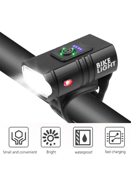 Bir Stil T6 LED Bisiklet Işık 10W 800LM USB Şarj Edilebilir Güç Göstergesi Mtb Dağ Yol Bisikleti Ön Lamba El Feneri Bisiklet Ekipmanları (Yurt Dışından)