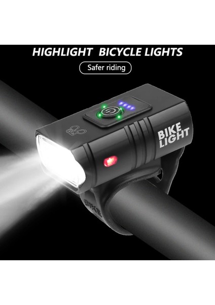 Bir Stil T6 LED Bisiklet Işık 10W 800LM USB Şarj Edilebilir Güç Göstergesi Mtb Dağ Yol Bisikleti Ön Lamba El Feneri Bisiklet Ekipmanları (Yurt Dışından)