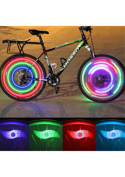 Renk Stili 3 Mod Aydınlatma Bisiklet Işıklı LED Neon Bisiklet Tekerlek Işığı Su Geçirmez Güvenlik Uyarısı Gece Bisiklet Işığı Bisiklet Aksesuarları (Yurt Dışından)