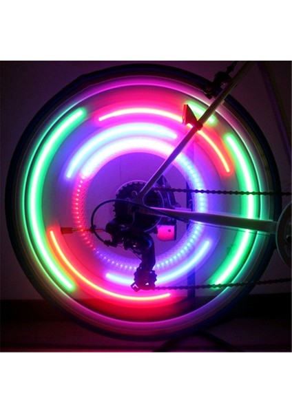 Renk Stili 3 Mod Aydınlatma Bisiklet Işıklı LED Neon Bisiklet Tekerlek Işığı Su Geçirmez Güvenlik Uyarısı Gece Bisiklet Işığı Bisiklet Aksesuarları (Yurt Dışından)