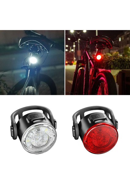 Beyaz Bir Stil Su Geçirmez Taşınabilir Mini Bisiklet Lambası Beyaz Ön Bisiklet Işığı Kırmızı Uyarı Bisiklet Arka Lambası Mtb Arka Işık Güvenlik Gece Sürme (Yurt Dışından)
