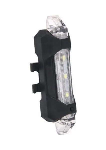 Beyaz Stil Bisiklet USB Şarj Gece Uyarı Kuyruk Işığı 60LM Ipx4 Bisiklet Arka El Feneri 4 Mod 5 Işık Yüksek Parlaklık Enerji Tasarruflu LED (Yurt Dışından)