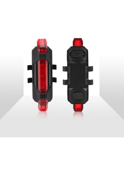 Beyaz Stil Bisiklet USB Şarj Gece Uyarı Kuyruk Işığı 60LM Ipx4 Bisiklet Arka El Feneri 4 Mod 5 Işık Yüksek Parlaklık Enerji Tasarruflu LED (Yurt Dışından)