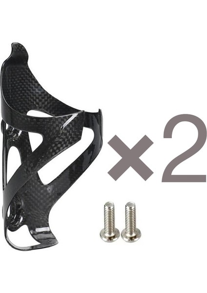 Parlak 2 Adet Stil Bisiklet Tam Karbon Fiber Dağ Yol Bisikleti Su Şişesi Kafesi Mtb Bisiklet Şişe Tutucu Ultra Hafif (Yurt Dışından)