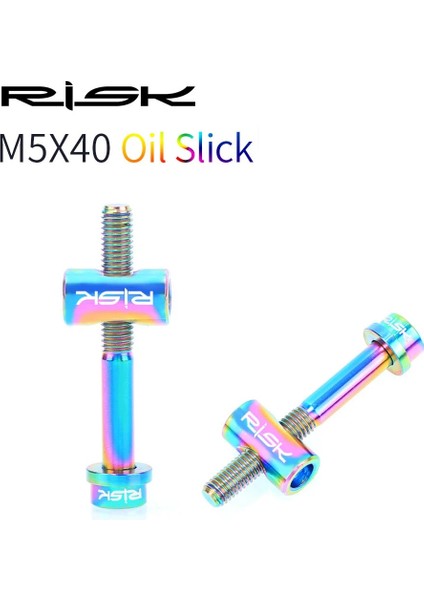 40 mm Gökkuşağı Stili Rısk Bisiklet Koltuk Direği Sabit Cıvatalar Tc4 Titanyum Alaşımlı M5 * mm Mtb Yol Bisikleti Seatpost Eyer Sabit Vidalar Gökkuşağı Altın (Yurt Dışından)