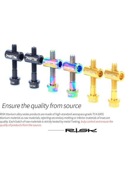 40 mm Gökkuşağı Stili Rısk Bisiklet Koltuk Direği Sabit Cıvatalar Tc4 Titanyum Alaşımlı M5 * mm Mtb Yol Bisikleti Seatpost Eyer Sabit Vidalar Gökkuşağı Altın (Yurt Dışından) modelleri