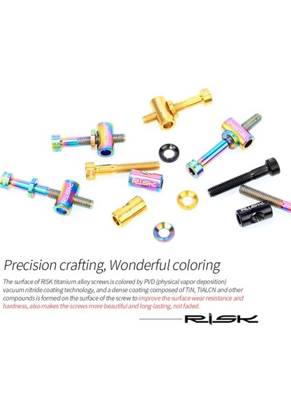 40 mm Gökkuşağı Stili Rısk Bisiklet Koltuk Direği Sabit Cıvatalar Tc4 Titanyum Alaşımlı M5 * mm Mtb Yol Bisikleti Seatpost Eyer Sabit Vidalar Gökkuşağı Altın (Yurt Dışından) indirimleri