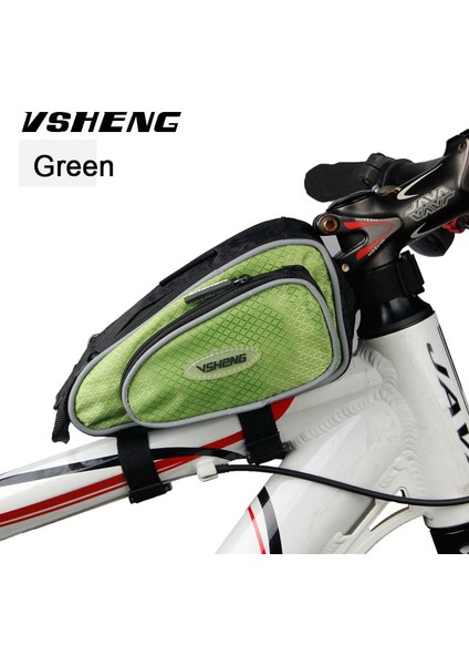 BF01 Yeşil Stil Bisiklet Çantası Ön Üst Tüp Çanta Bisiklet Bisiklet Çerçevesi Eyer Paketi Cep Telefonu Için Su Geçirmez Bisiklet Aksesuarları Bisiklet Raf Çantaları (Yurt Dışından)
