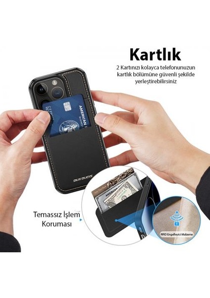 Premium Deri 3in1 Magsafe Apple iPhone 13 Pro Max Kılıf Kartlık Telefon Standı Cüzdanlı Kılıf fırsatları