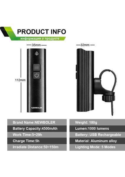 Sadece Tutucu C Stili Bisiklet Işığı Ön Su Geçirmez Kaldırma Farları Çok Fonksiyonlu Tutucu Bisiklet Gidonu Işığı USB Bisiklet Için Güçlü El Feneri (Yurt Dışından)