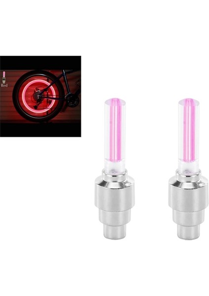 Kırmızı Çift Tarzı Renkli Vana Kök Cap Bisiklet Bisiklet Tekerleği Lam Bisiklet Bisiklet Tekerlek Lastik Vana Kapağı Neon LED Işık Lambası (Yurt Dışından)