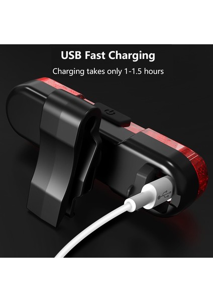 Kırmızı Stil Şarj Edilebilir Cob LED USB Dağ Bisikleti Kuyruk Işık Arka Lambası Mtb Güvenlik Uyarısı Bisiklet Arka Işık Bisiklet Lambası Aksesuarları (Yurt Dışından)