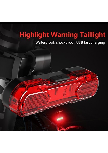 Kırmızı Stil Şarj Edilebilir Cob LED USB Dağ Bisikleti Kuyruk Işık Arka Lambası Mtb Güvenlik Uyarısı Bisiklet Arka Işık Bisiklet Lambası Aksesuarları (Yurt Dışından)