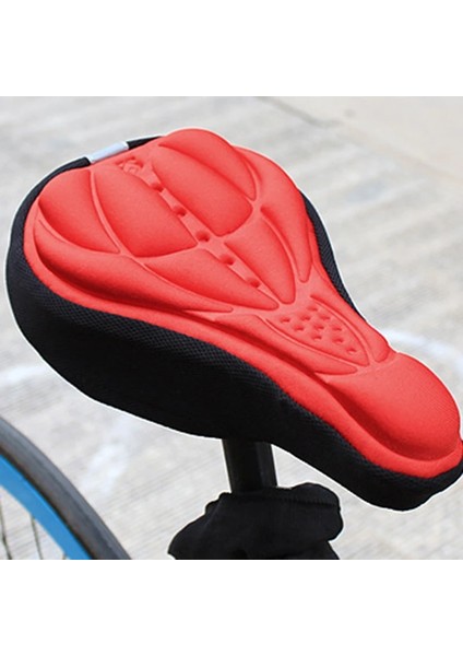 Kırmızı Stil Bisiklet Koltuğu 3D Yastık Kapakları Bisiklet Eyer Koltuk 3 Renk Erkekler Kadınlar Kalın Yumuşak Bisiklet Koltuğu Stereo Sünger Koruyucu Örtüsü (Yurt Dışından)