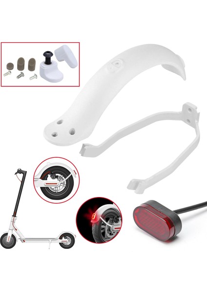 Gri Tarzı Xiaomi Mijia Pro Elektrikli Scooter Için Dayanıklı Scooter Çamurluk Arka Arka Lambalı Arka Korumalı Lastik Sıçrama Çamurluk (Yurt Dışından) modelleri