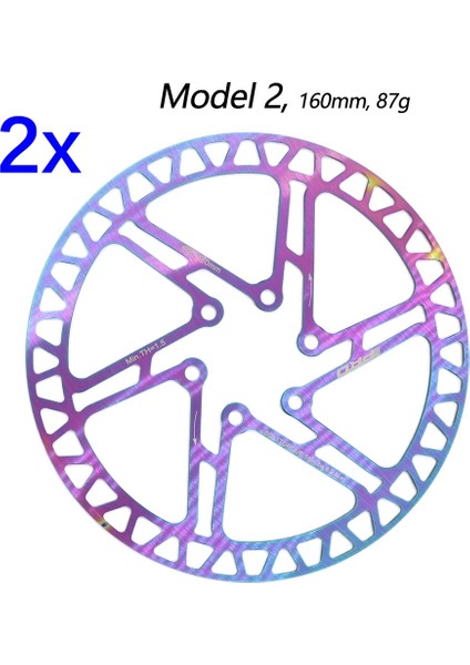 2 Adet 160 Model 2 Stil Iııpro Bisiklet Disk Fren Yağı Kaygan Paslanmaz Çelik Mtb Yol Bisikleti Gökkuşağı Hafif 6 Cıvata G3 Merkez Rotor Ipro (Yurt Dışından)