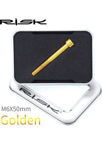 M6X50MM Altın Stili Rısk Titanyum Cıvatalar M6 x Alyan Anahtarı Mtb Yol Bisikleti Konik Başlı Vida Bisiklet Kulaklık Kapağı Sabitleme Cıvataları Gökkuşağı Altın (Yurt Dışından)