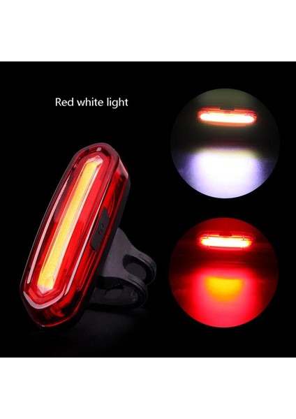 Beyaz Stil Açık Bisiklet Bisiklet Arka Arka Lambası USB Şarj Mtb Kuyruk Lambası LED Gece Güvenlik Uyarı Işığı USB Şarj Lambası Bisiklet Işığı (Yurt Dışından)