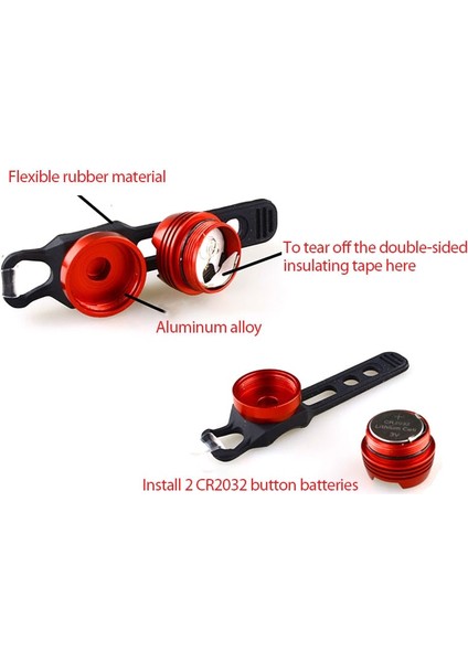 A1 Stili Bisiklet Işık Bisiklet LED Süper Parlak Uyarı Işığı Ayarlanabilir Arka Lamba Kırmızı Güvenlik 3 Modlu Su Geçirmez Kask Flaş Lambası (Yurt Dışından)