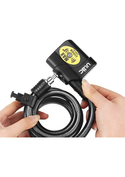 Siyah Stil Ulac Bisiklet Kilidi Bisiklet Elektronik Alarm Kilidi Bisiklete Binme 110DB Yüksek Sesli Kablo Mtb Bisiklet Hırsızlığa Karşı Kilitler Yol Bisikleti Güvenli Tel Kilitler (Yurt Dışından) fırsatları