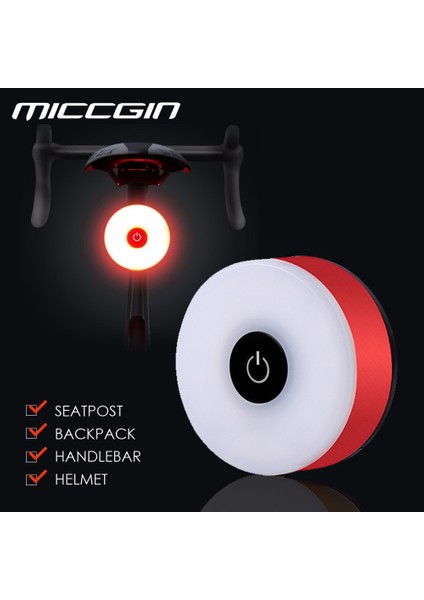 Siyah Stil Mıccgın Mini LED Bisiklet Kuyruk Işık Bisiklet Arka Işık Arka Lambası USB Şarj Edilebilir Ipx5 Su Geçirmez Bisiklet Aksesuarı (Yurt Dışından)