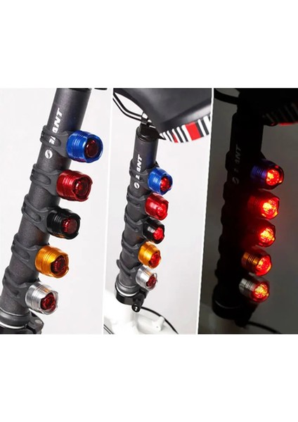 A1 Stili Bisiklet Işık Bisiklet LED Süper Parlak Uyarı Işığı Ayarlanabilir Arka Lamba Kırmızı Güvenlik 3 Modlu Su Geçirmez Kask Flaş Lambası (Yurt Dışından)