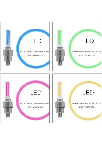 Yeşil Stil Et LED Flaş Lastik Tekerlek Valf Kapağı Tekerlek Araba Bisiklet Bisiklet Için Işık Konuşur Motosiklet Motosiklet Tekerlek Işık Lastik Yok Pil (Yurt Dışından)