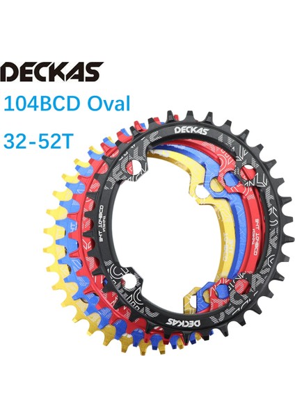 Siyah Stil 42T Deckas Bisiklet Aynakol Oval 104BCD T Diş Mtb Yol Bisikleti Dağ Aynakol 104 Bcd (Yurt Dışından)