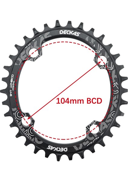Siyah Stil 42T Deckas Bisiklet Aynakol Oval 104BCD T Diş Mtb Yol Bisikleti Dağ Aynakol 104 Bcd (Yurt Dışından)