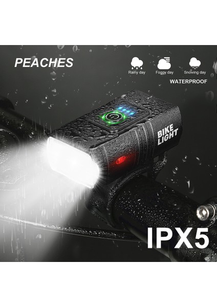 A03 Stili T6 LED Bisiklet Işık 10W 1000LM USB Şarj Edilebilir Güç Göstergesi Mtb Dağ Yol Bisikleti Ön Lamba El Feneri Bisiklet Ekipmanları (Yurt Dışından)