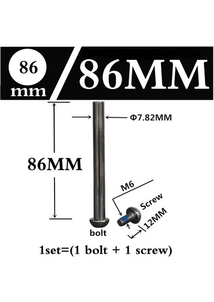 86 mm Stil M6&φ8* Scooter Paten Bisiklet Bisiklet Amortisörler Somun ve Cıvata Vida Aksesuarlar (Yurt Dışından)
