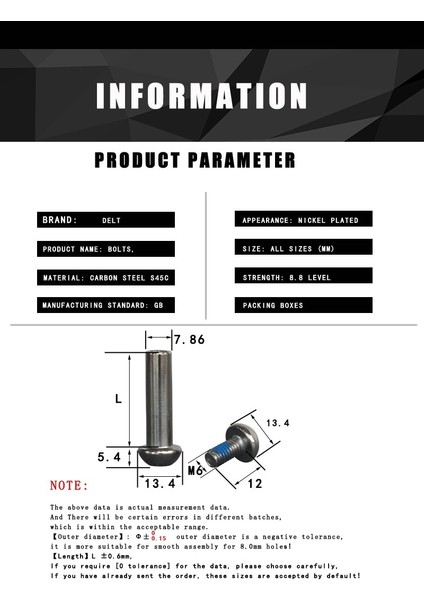 86 mm Stil M6&φ8* Scooter Paten Bisiklet Bisiklet Amortisörler Somun ve Cıvata Vida Aksesuarlar (Yurt Dışından)
