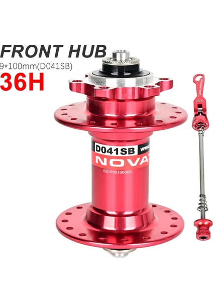 Kırmızı Ön 36H Stili Novatec Hub 28H 32H 36H Mtb Hub D041SB D042SB Disk Kartı Fren Dağ Bisikleti Göbekleri Bisiklet Hubları 4 Rulman Hg Hız Kırmızı Siyah (Yurt Dışından)