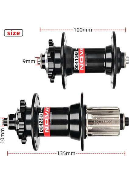 Kırmızı Ön 36H Stili Novatec Hub 28H 32H 36H Mtb Hub D041SB D042SB Disk Kartı Fren Dağ Bisikleti Göbekleri Bisiklet Hubları 4 Rulman Hg Hız Kırmızı Siyah (Yurt Dışından)