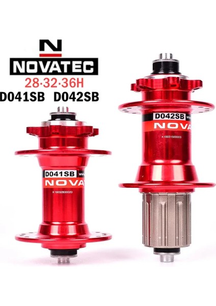 Kırmızı Ön 36H Stili Novatec Hub 28H 32H 36H Mtb Hub D041SB D042SB Disk Kartı Fren Dağ Bisikleti Göbekleri Bisiklet Hubları 4 Rulman Hg Hız Kırmızı Siyah (Yurt Dışından)