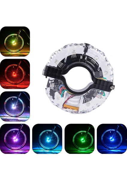 USB Stili 7 LED Şarj Edilebilir Bisiklet Tekerlek Göbeği Işıkları Su Geçirmez USB Bisiklet Konuşmacı Işıkları Bisiklet Güvenliği Uyarı Dekorasyon Aksesuarları (Yurt Dışından)