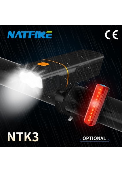 3L2-2400MAH Stili Natfıre Ntkah Bisiklet Işıkları Bisiklet LED Işık Çalışma Süresi 10+ Saat USB Şarj Edilebilir Mtb Ön Lamba Far Olarak El Feneri (Yurt Dışından)
