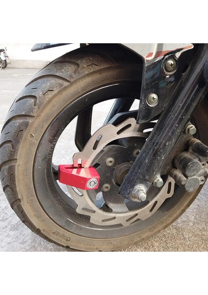Kırmızı Stil Bisiklet Disk Fren Kilidi Motosiklet Hırsızlığa Karşı Güvenlik Tekerlek Disk Kilidi Taşınabilir Scooter Mini Disk Rotor Kilidi Bisiklet Aksesuarları (Yurt Dışından)