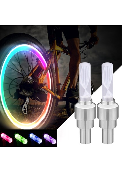 001-YEŞIL Stil Mini Neon Bisiklet Konuştu Işık Renkli LED Bisiklet Işıkları Motosiklet Araba Tekerleği Lastik Valf Kapakları Lamba Bisiklete Binme Uyarı Kafası Arka Işık (Yurt Dışından)