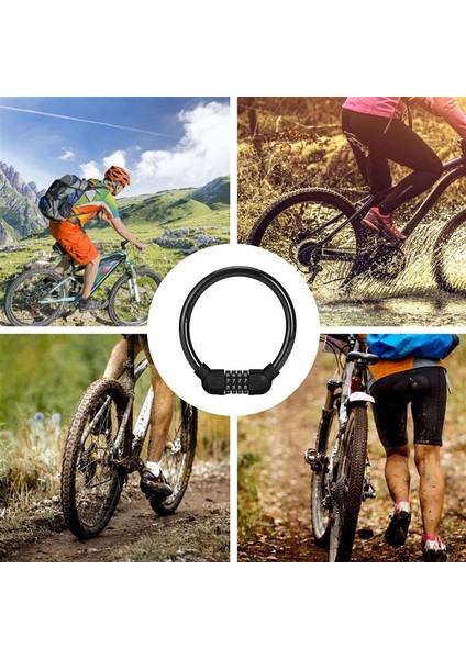 Siyah Stil Bisiklet Kilidi 4 Haneli Kod Kombinasyonu Bisiklet Kilidi Bisiklet Güvenlik Kilidi Bisiklet Ekipmanları Mtb Hırsızlığa Karşı Kilit (Yurt Dışından)