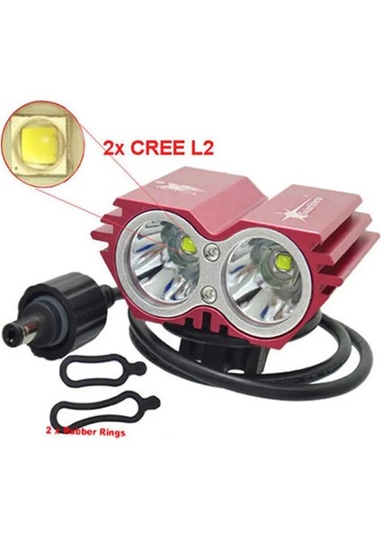 Siyah Stil Bisiklet Işığı X2 L Lümen Solarstorm Bisiklet Lambası 2x Xml L2 LED Bicyclelight Bisiklet Farı+O Halka (Sadece Far) (Yurt Dışından)