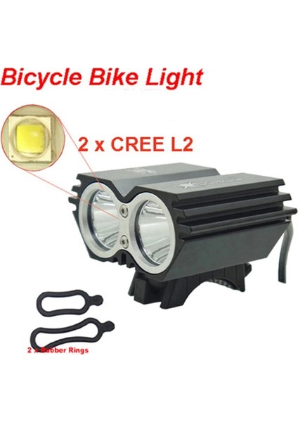 Siyah Stil Bisiklet Işığı X2 L Lümen Solarstorm Bisiklet Lambası 2x Xml L2 LED Bicyclelight Bisiklet Farı+O Halka (Sadece Far) (Yurt Dışından)